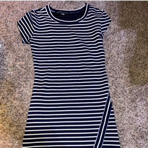 striped asymmetrical dress